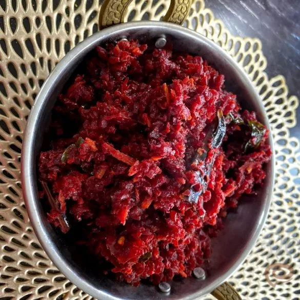 Beetroot Thoran | Beetroot Upperi