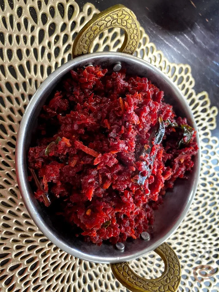 Beetroot Thoran | Beetroot Upperi