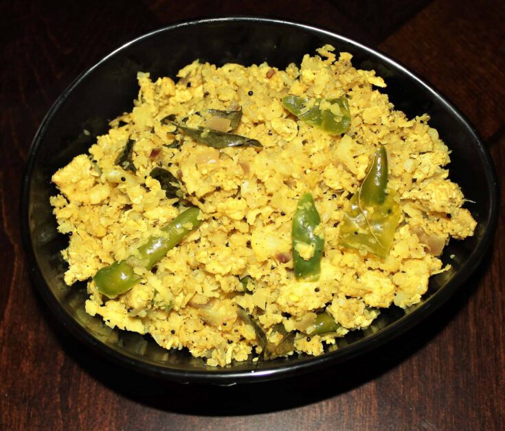 Cauliflower Egg Stir Fry With Video | Cauliflower Mutta Thoran