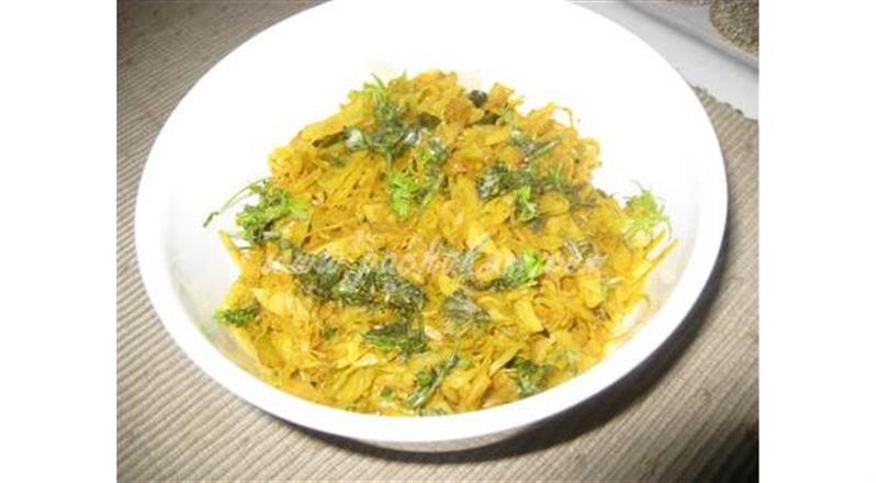 North Indian Cabbage Bhaji