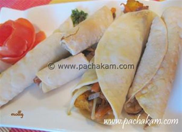 Chicken Poppadom Rolls