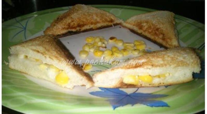 Corn Mayonnaise Sandwich  (Step By Step Photos)
