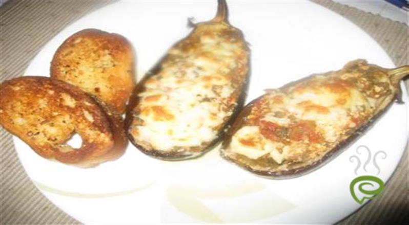 Cottage Cheese & Tomato Stuffed Eggplants