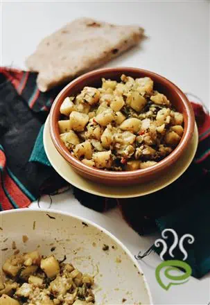 Dhaniya Aloo Fry (Potato Cilantro Stir Fry)