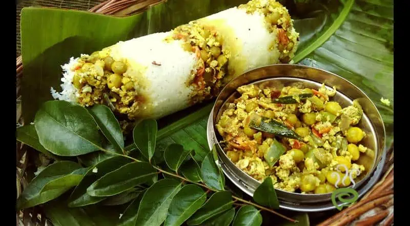 Green Peas Egg Masala Puttu