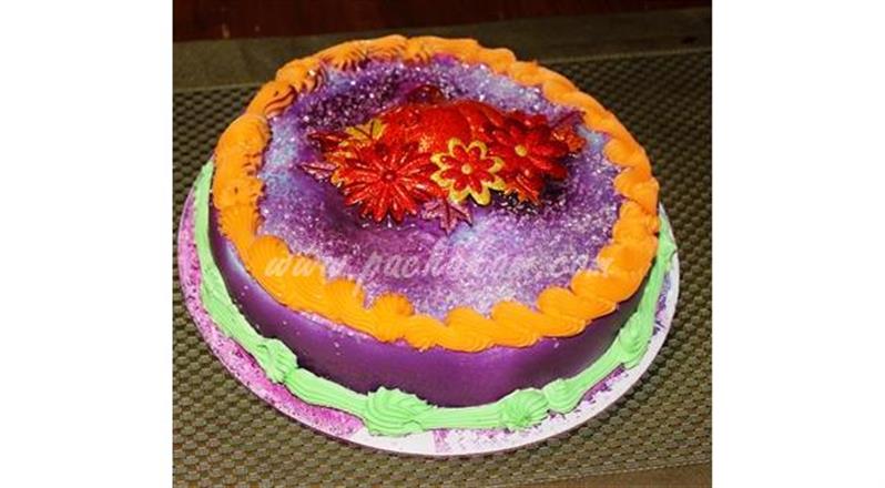Lavender Starry Vanilla Sponge Cake With Custard F