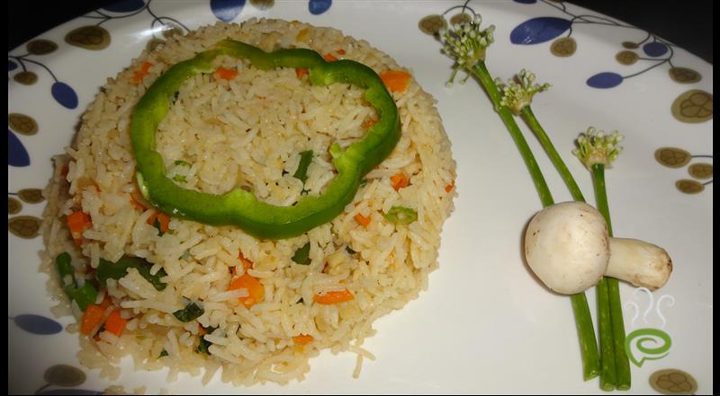 Mushroom Capsicum Fried Rice (hotel Style)