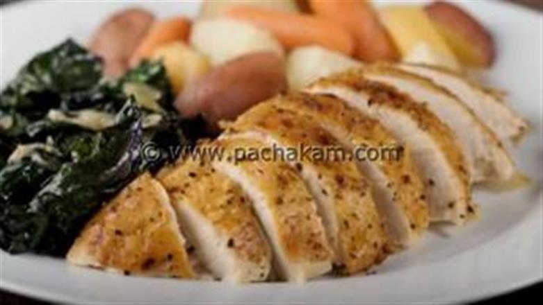 Roast Breast Of Chicken With Roasted Root Veggies