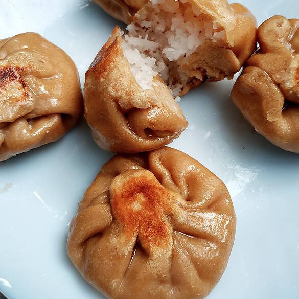 Sweet Coconut Momos | Steamed and Fried Momos