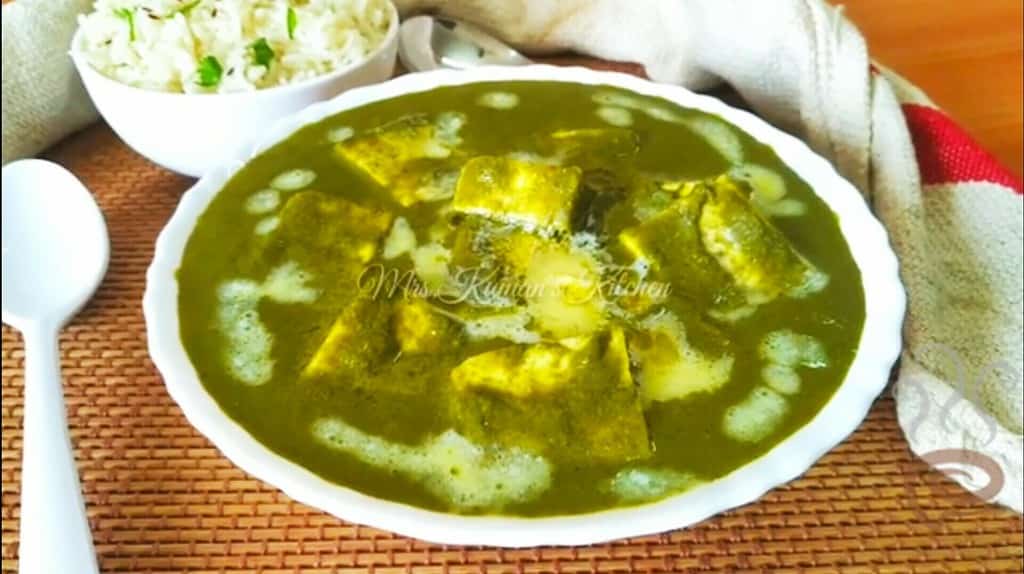 Palak Paneer With Video