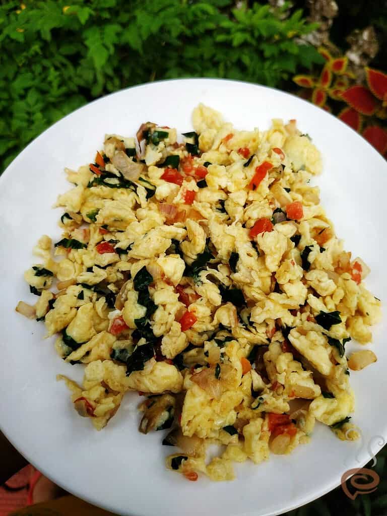 Mexican Scrambled Eggs with Chaya