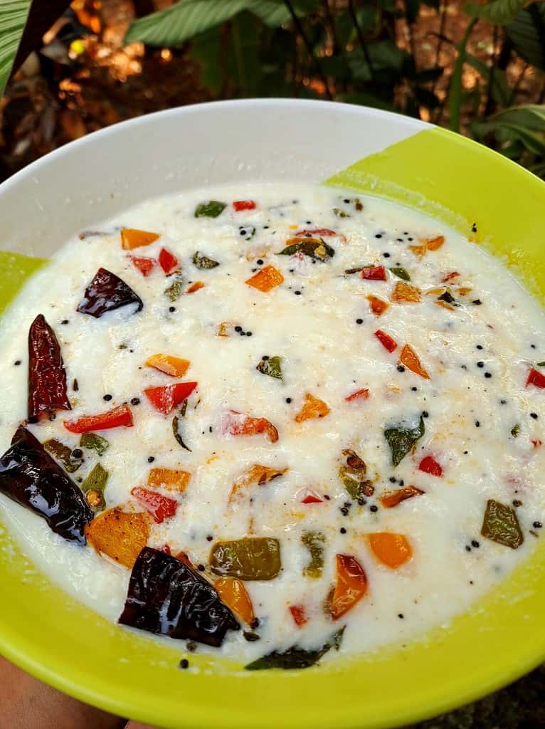 Capsicum Raita | Bell Pepper Yogurt Curry With Video
