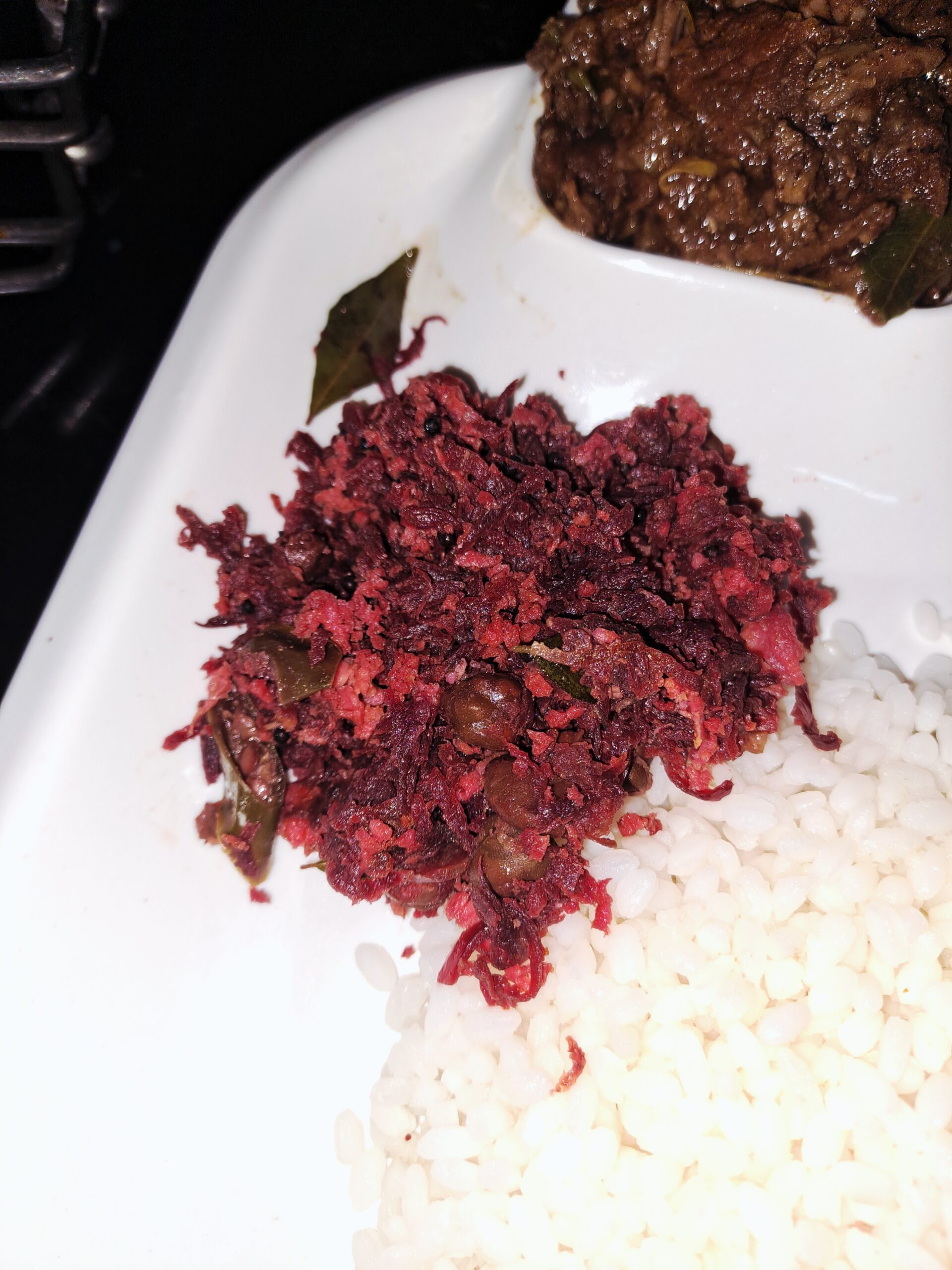 Beetroot Kadala Thoran | Beetroot and Black Chickpeas Stir Fry